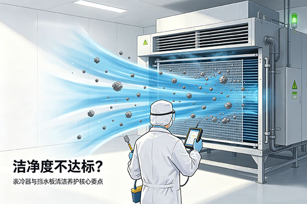 靖江市金利达空调讲解：净化空调洁净度不达标？表冷器与挡水板清洁养护核心要点